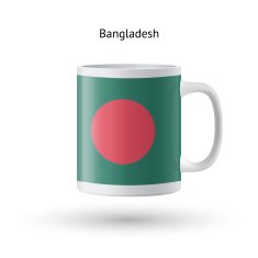 Bangladesh flag souvenir mug on white background N2