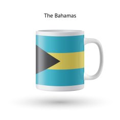 Bahamas flag souvenir mug on white background N2