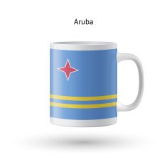 Aruba flag souvenir mug on white background N2