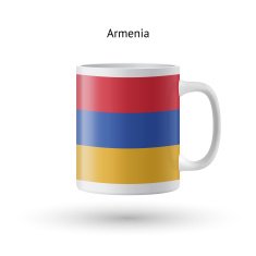 Armenia flag souvenir mug on white background N2