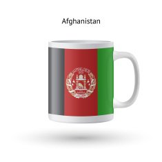 Afghanistan flag souvenir mug on white background N2