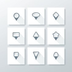 Vector flat icon set - map pins N2