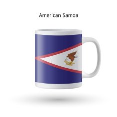 American Samoa flag souvenir mug on white background N2