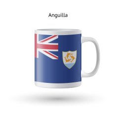 Anguilla flag souvenir mug on white background N2