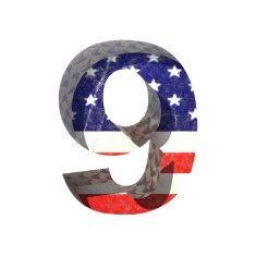 Vector American cutted figure 9 Paste to any background