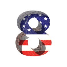 Vector American cutted figure 8 Paste to any background
