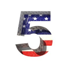 Vector American cutted figure 5 Paste to any background