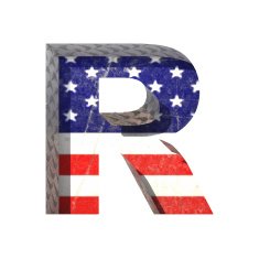 Vector American cutted figure r Paste to any background