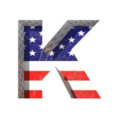 Vector American cutted figure k Paste to any background