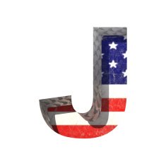 Vector American cutted figure j Paste to any background