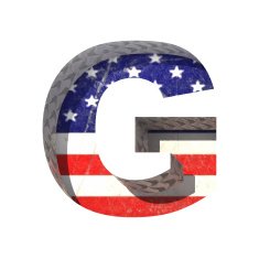 Vector American cutted figure g Paste to any background