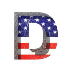 Vector American cutted figure d Paste to any background