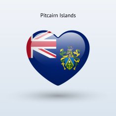 Love Pitcairn Islands symbol Heart flag icon
