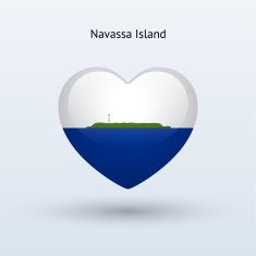Love Navassa Island symbol Heart flag icon
