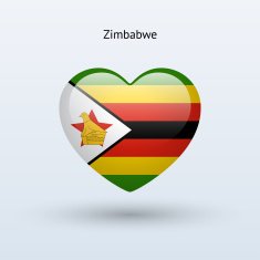 Love Zimbabwe symbol Heart flag icon
