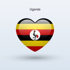Love Uganda symbol Heart flag icon