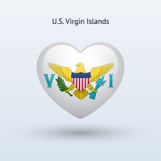 Love US Virgin Islands symbol Heart flag icon