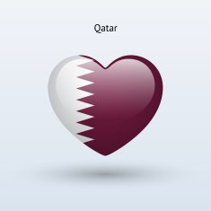 Love Qatar symbol Heart flag icon