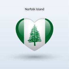 Love Norfolk Island symbol Heart flag icon