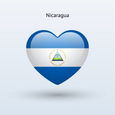 Love Nicaragua symbol Heart flag icon