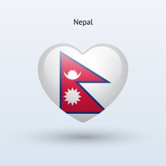 Love Nepal symbol Heart flag icon