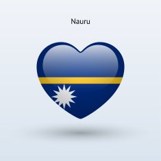 Love Nauru symbol Heart flag icon