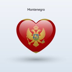 Love Montenegro symbol Heart flag icon