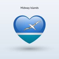 Love Midway Islands symbol Heart flag icon