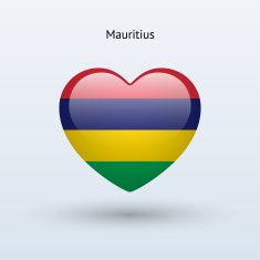 Love Mauritius symbol Heart flag icon