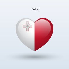Love Malta symbol Heart flag icon