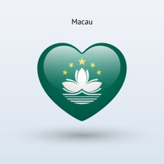 Love Macau symbol Heart flag icon