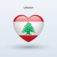 Love Lebanon symbol Heart flag icon