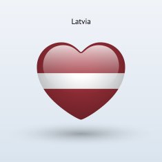 Love Latvia symbol Heart flag icon