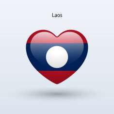 Love Laos symbol Heart flag icon