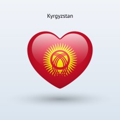 Love Kyrgyzstan symbol Heart flag icon