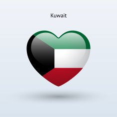 Love Kuwait symbol Heart flag icon
