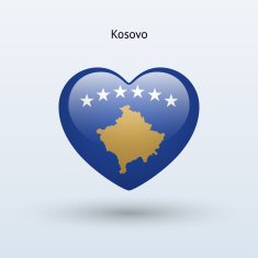 Love Kosovo symbol Heart flag icon