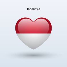 Love Indonesia symbol Heart flag icon