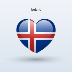 Love Iceland symbol Heart flag icon
