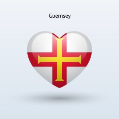 Love Guernsey symbol Heart flag icon