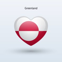 Love Greenland symbol Heart flag icon
