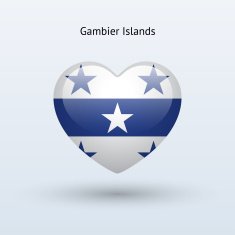 Love Gambier Islands symbol Heart flag icon