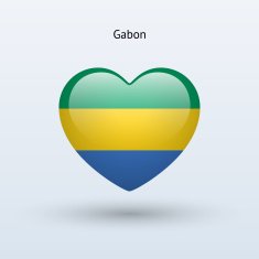 Love Gabon symbol Heart flag icon