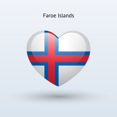 Love Faroe Islands symbol Heart flag icon