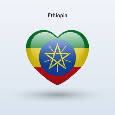 Love Ethiopia symbol Heart flag icon