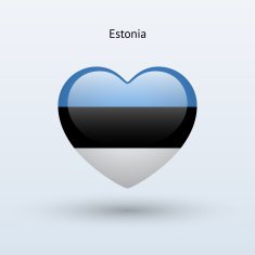 Love Estonia symbol Heart flag icon