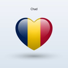 Love Chad symbol Heart flag icon
