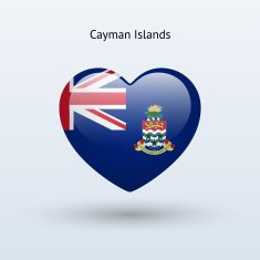 Love Cayman Islands symbol Heart flag icon