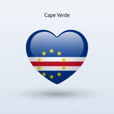 Love Cape Verde symbol Heart flag icon