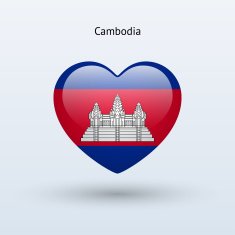 Love Cambodia symbol Heart flag icon